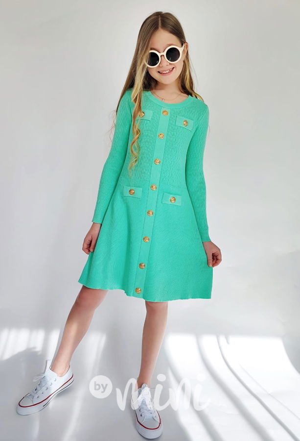 Svetříkové mint šaty