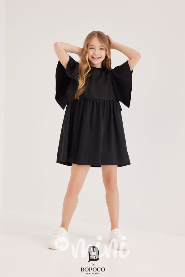 Frill šaty Mini me černé