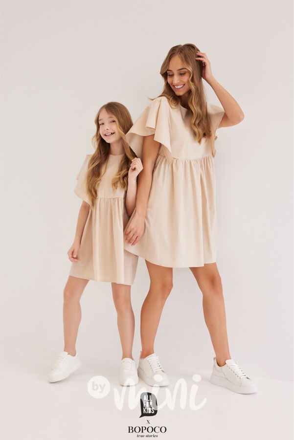 Frill šaty Mini me béžové