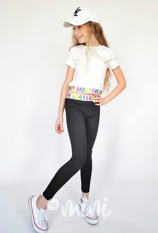 LOVE triko + legíny white/black
