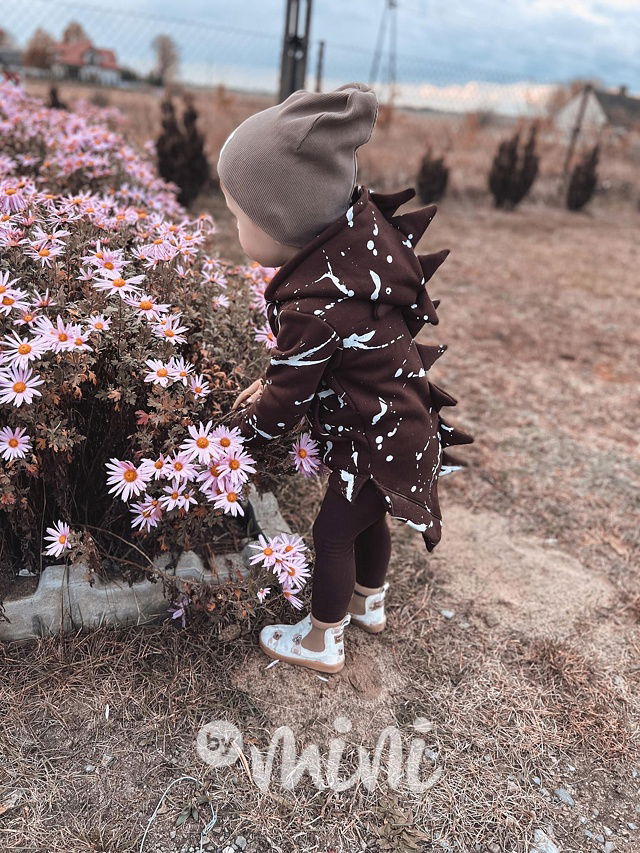 Dino splash mikina hnědá