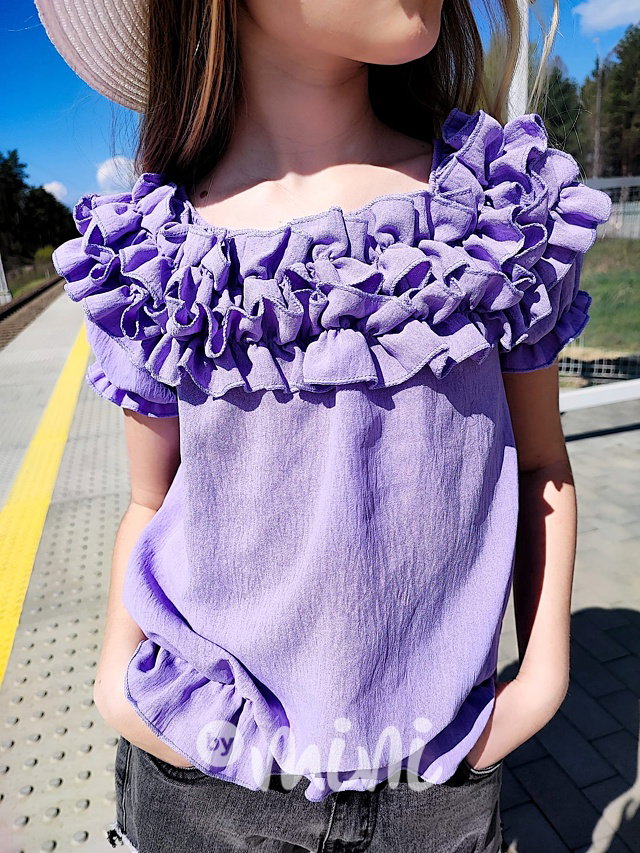 Hispánská crop blůzka lila