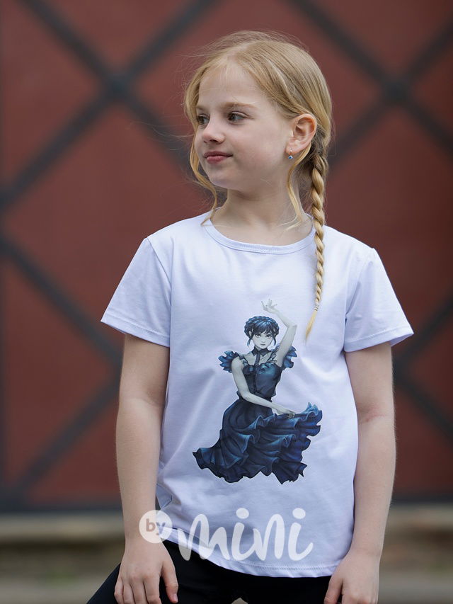 Wednesday dance triko bílé