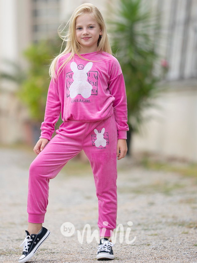 Pink bunny velur set