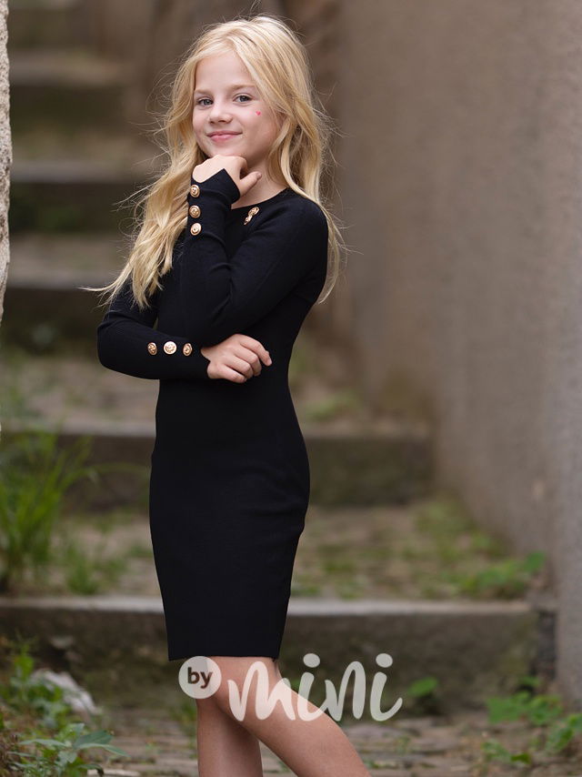 PREMIUM svetříkové šaty černé