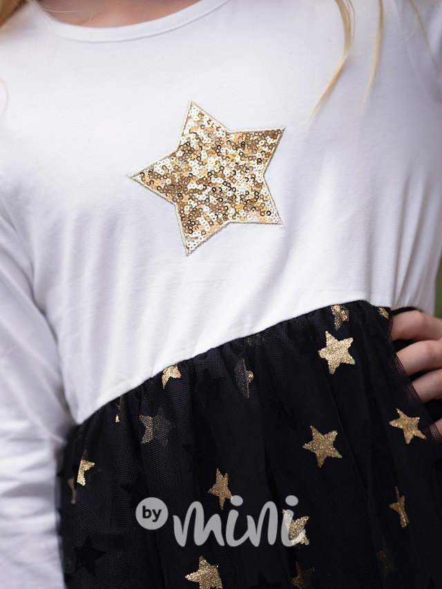 STARS šaty s tylem white/black