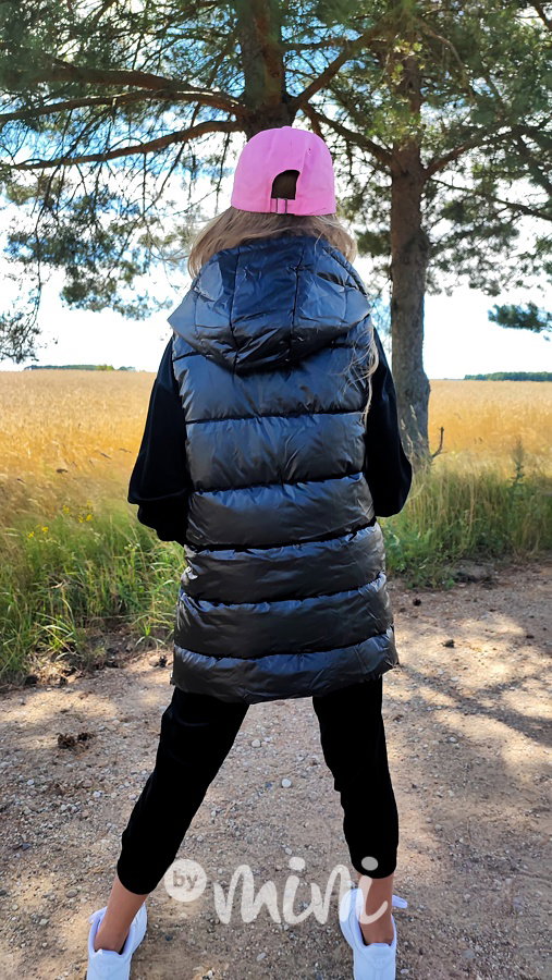 Long vesta metalic black