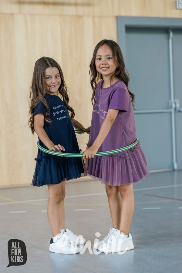 Positive tylové šaty modré