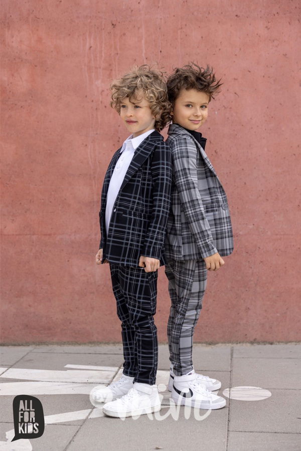 Bavlněné sako karo black