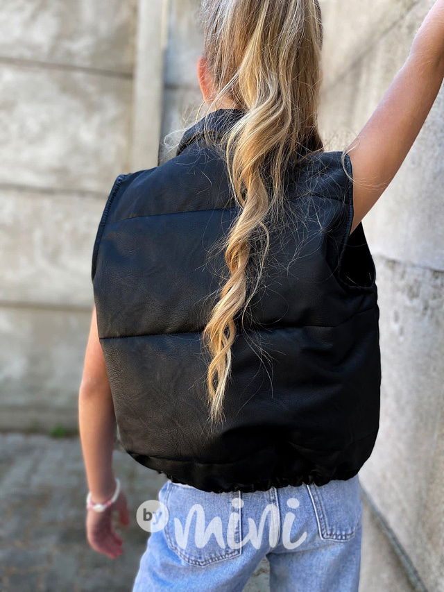 Eco leather černá vesta