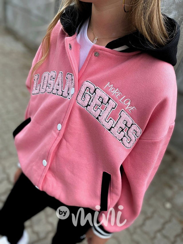 College hoodie mikinová bunda pink