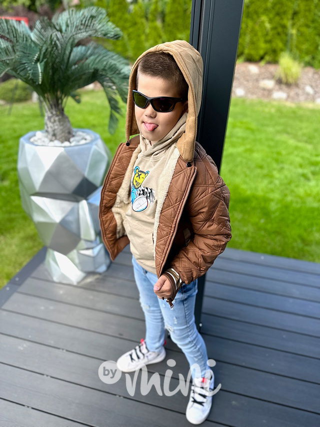 DREAM prošívaná teplá bomber bunda beige
