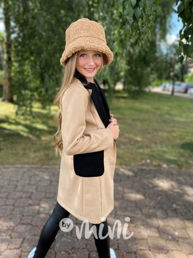 College flauš kabát beige/black