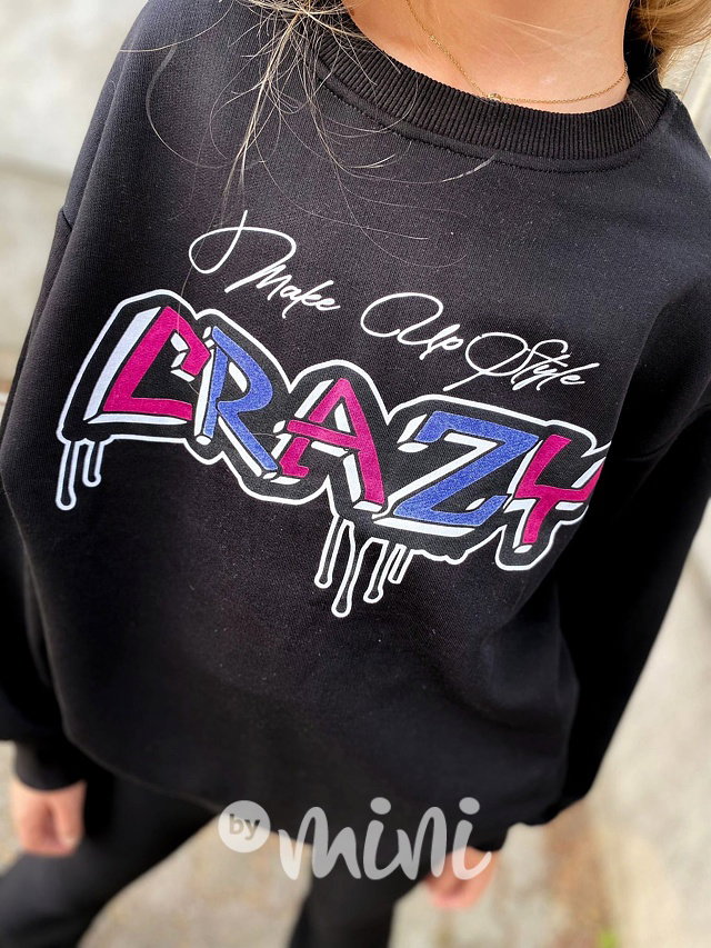 Crazy cats mikina black