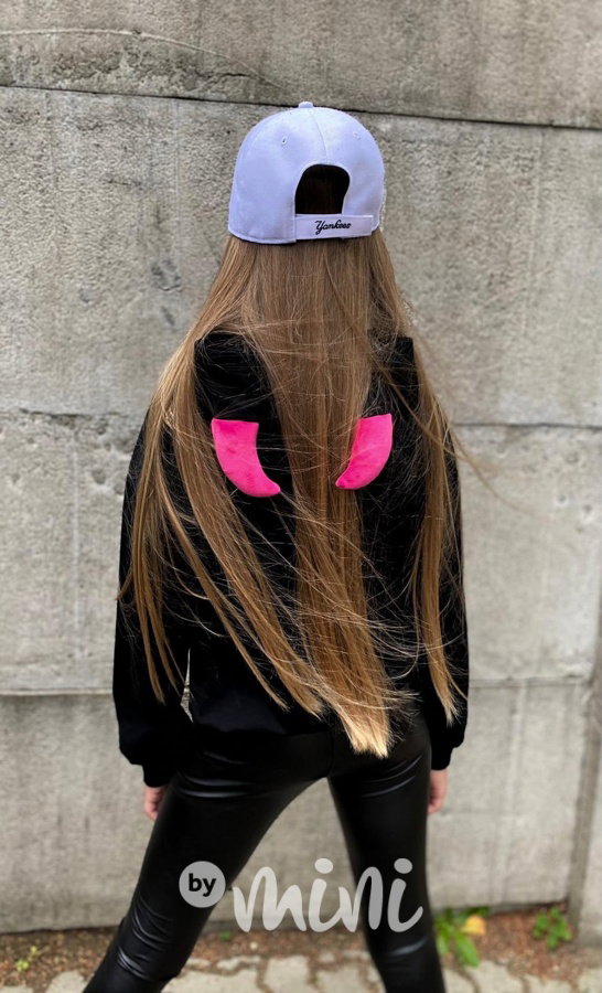 Mikina Kiss s rohy na kapuci black