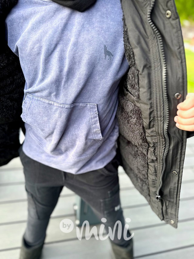 Zimní parka s kožíškem černá