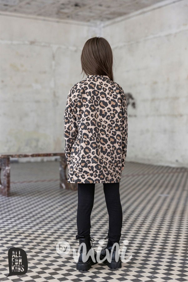 Beige animal long mikina