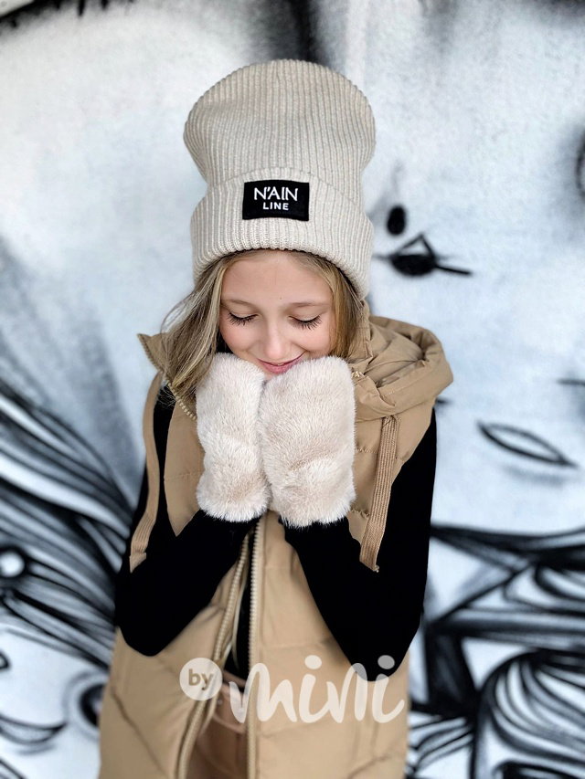 Hipster beanie čepice latte