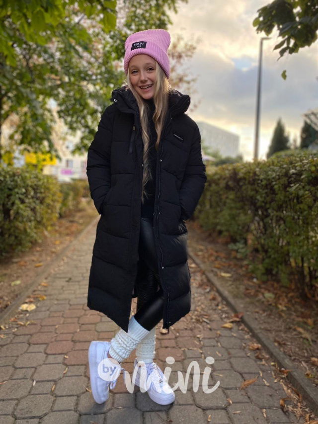 Ultra dlouhý zimní kabát černý