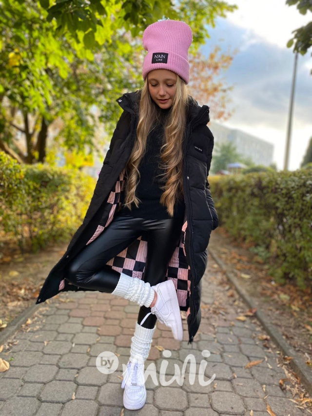 Ultra dlouhý zimní kabát černý