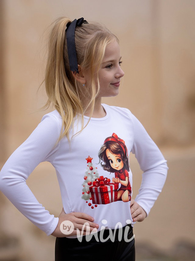 Xmas girl blůzka bílá
