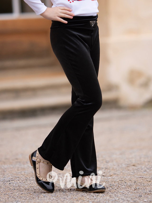 Fashion velur zvonáče černé