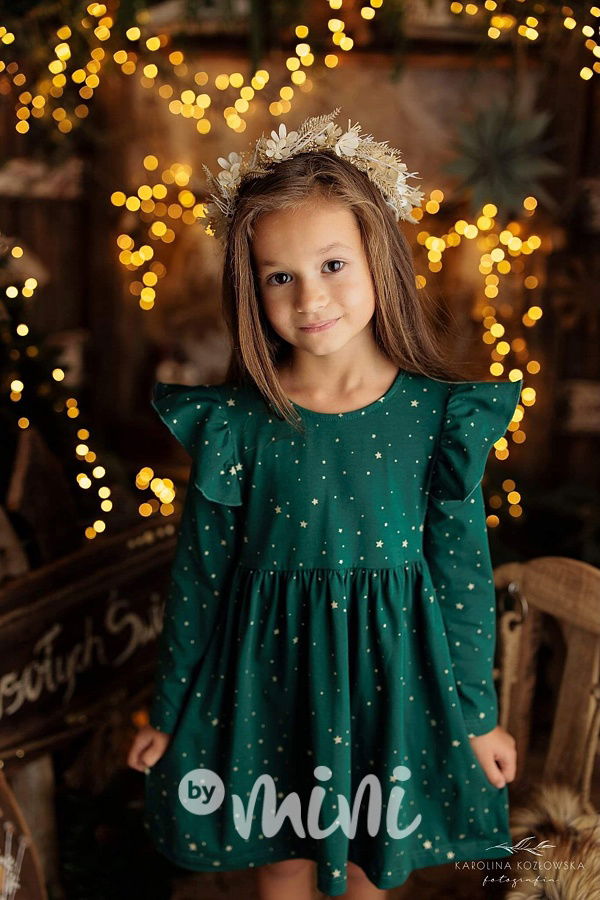 Zelené vánoční šaty Lily Grey pro dívky a děti 