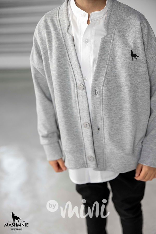 Mash Mnie cotton kardigan šedý