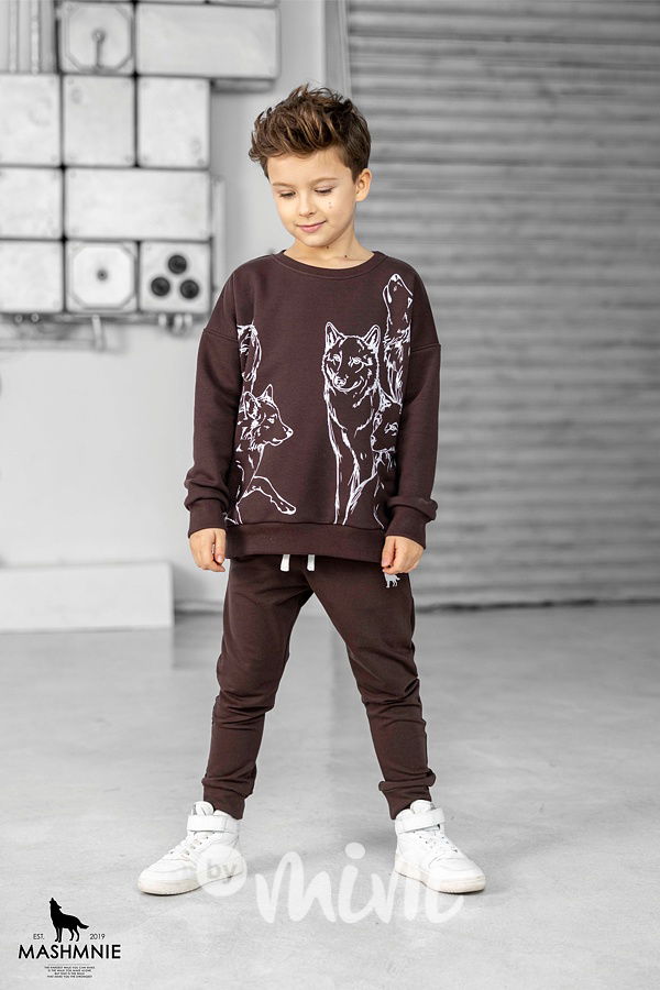 Mash Mnie jogger tepláky WOLF chocolate