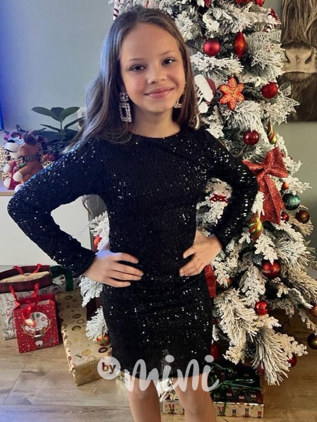 Flitrové mini šaty černé