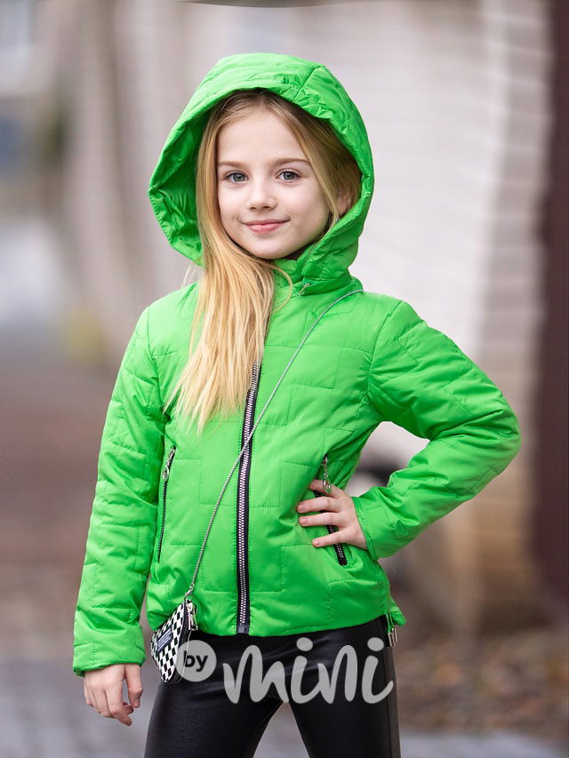 Jarní green bunda s kabelkou