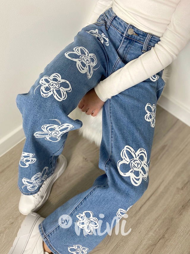 Fashion jeans švédy FLOWER