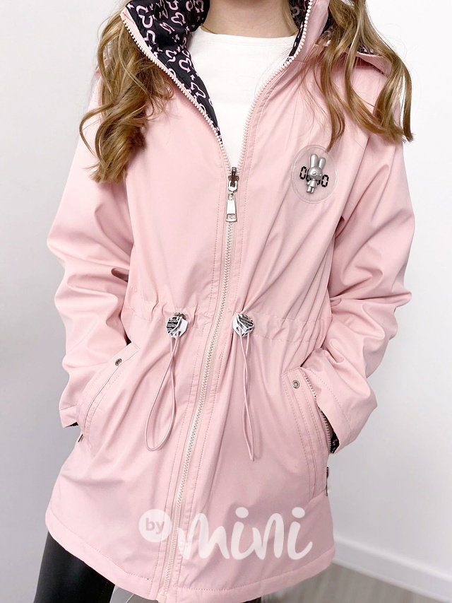 Oboustranná jarní parka pink