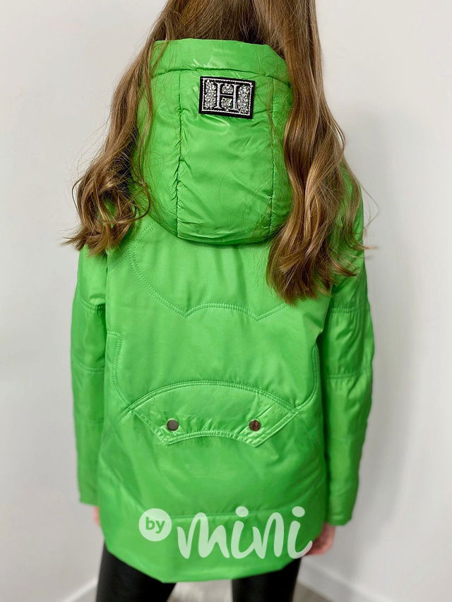 Jarní zelená bunda s aplikací