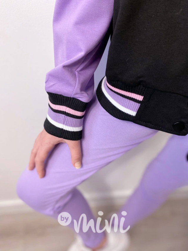 Flower bomber mikina black/lila