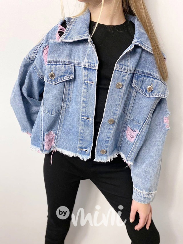 Pink ripped oversize jeans bunda