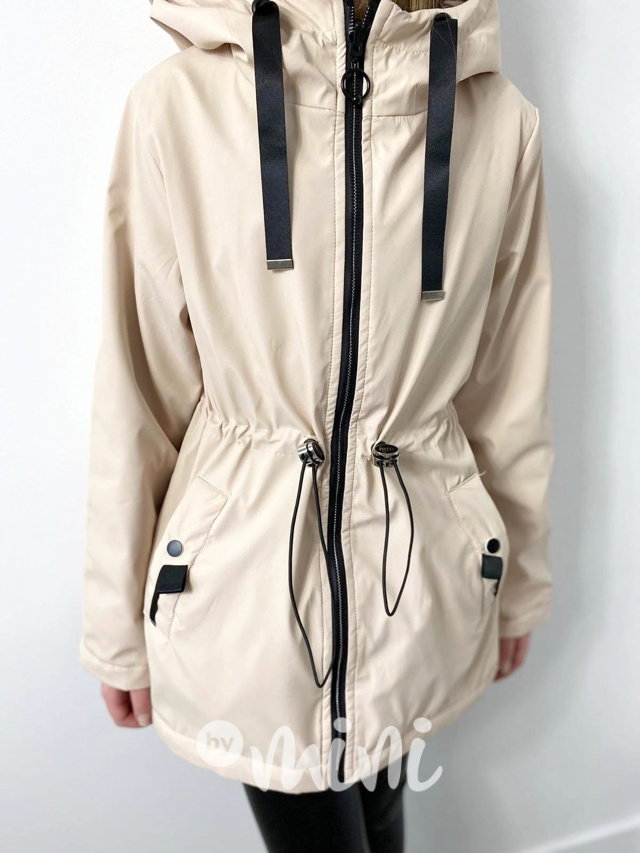 Oboustranná jarní parka béžová