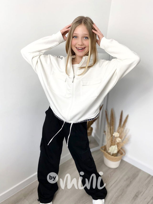 Bílá lounge oversize mikina