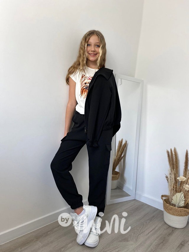 Cargo mikina + kapsáče black