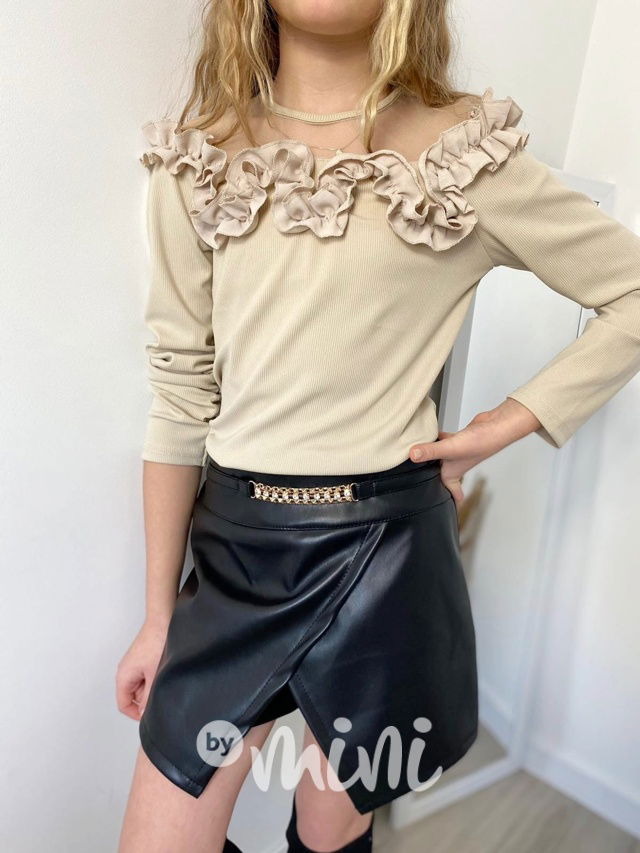 Glamour frill blůzka béžová