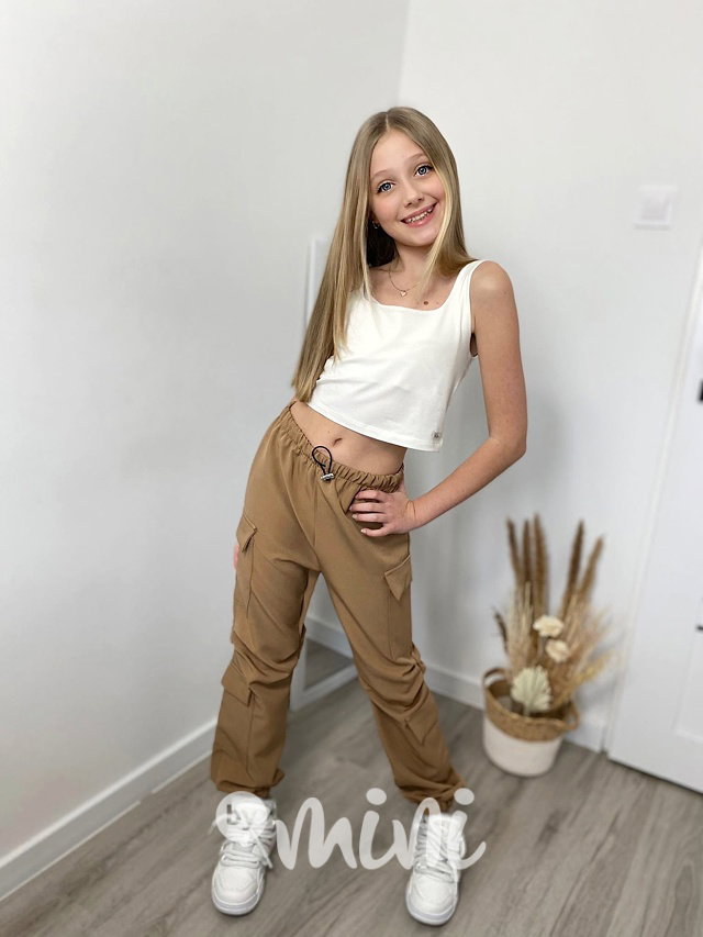 Jarní sporty cargo kapsáče beige