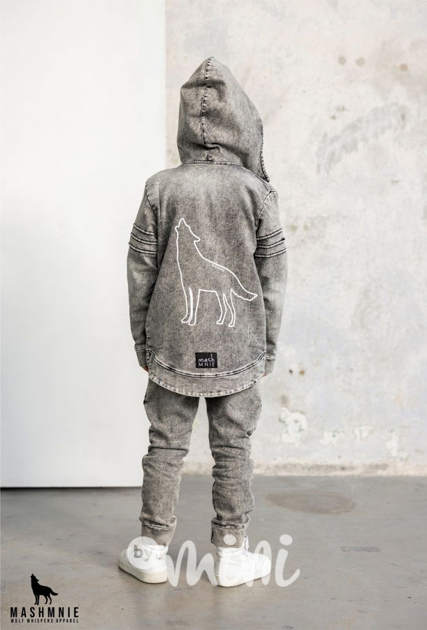 Mash Mnie cotton biker mikina WOLF acid black