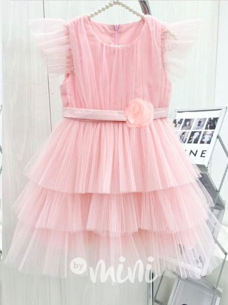 Slavnostní tylové šaty lososové