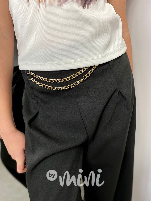 Společenské široké kalhoty s řetízkem