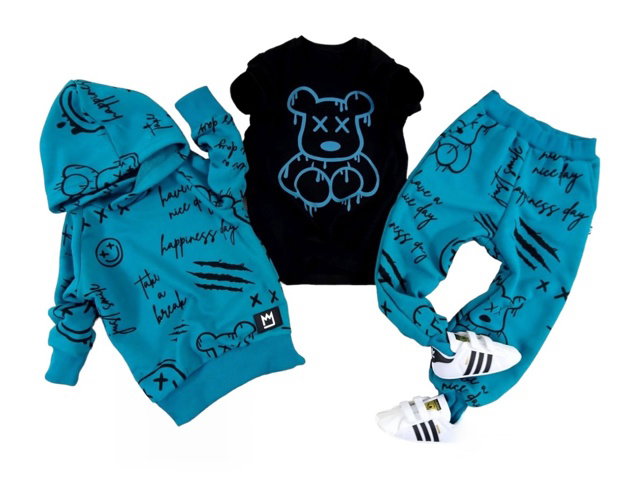 Teddy triko black/petrol