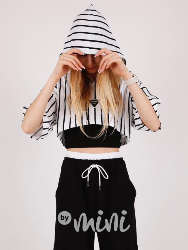 Pruhovaná oversize blůzka + topík white