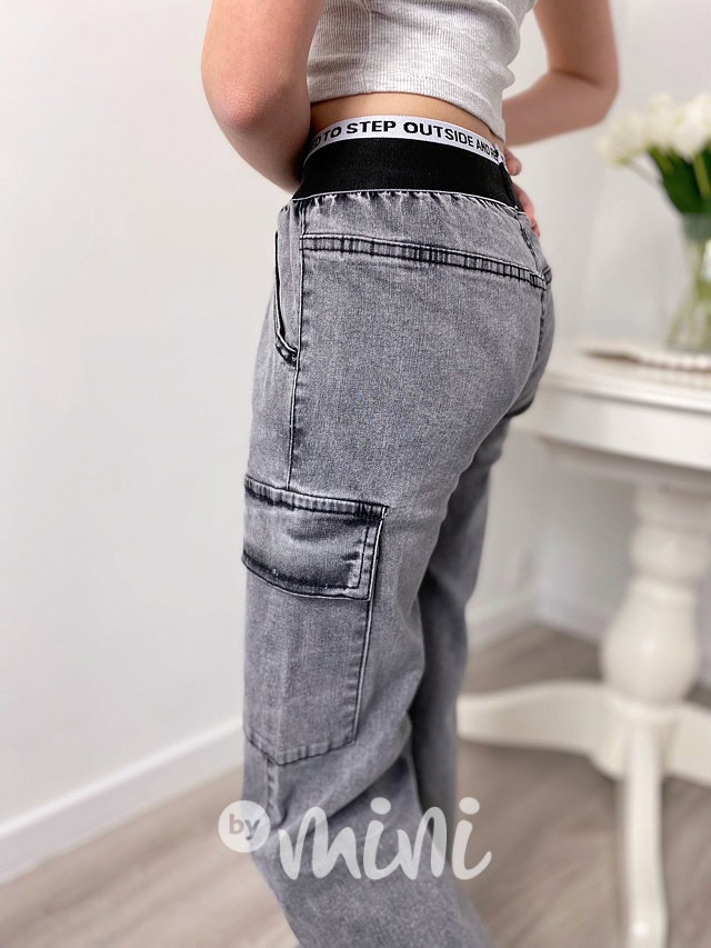 Fashion dark denim švédy se stretch pasem