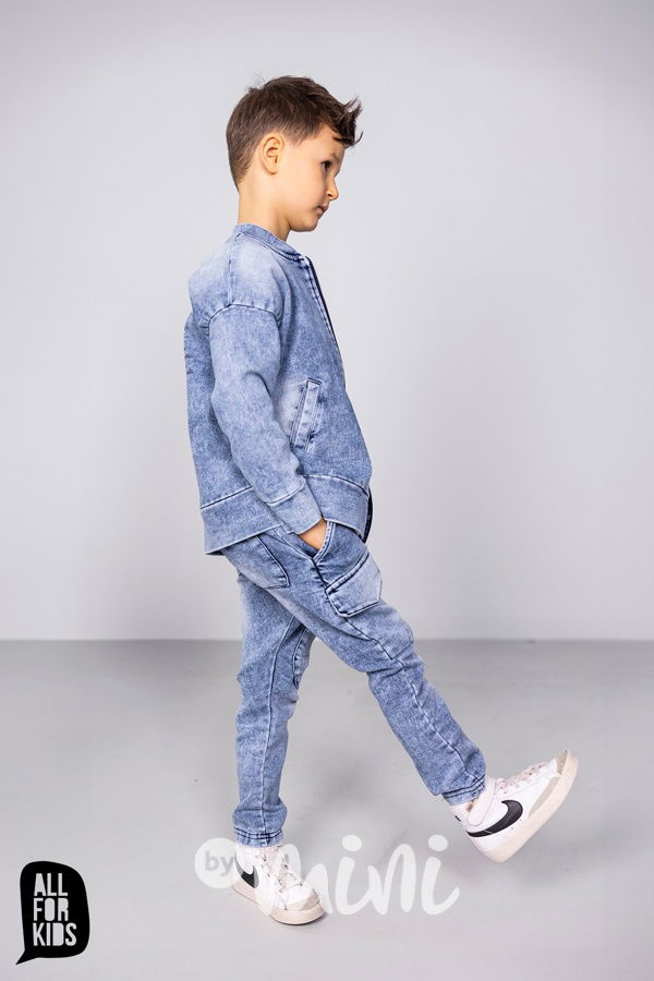 All for kids mikinová bunda Trouble denim blue