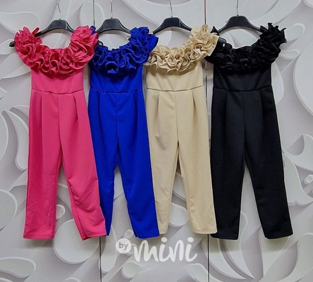 Maxi frill elegant overal royal blue