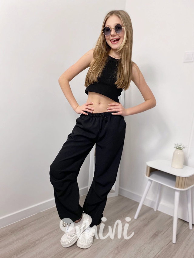 Volné relax kalhoty černé